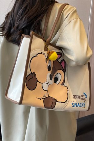 Large Cartoon Canvas Tote Bag for Women, 2025 Fashion Outdoor Shoulder Handbag, Mommy Large Capacity Carryall