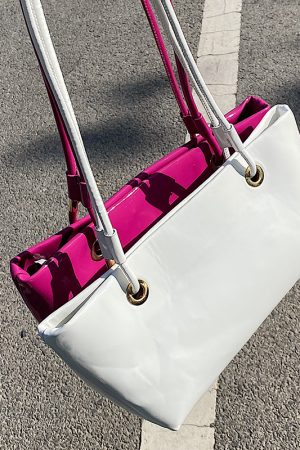 Large Shiny Patent Leather Single Shoulder Tote Bag for Women - Stylish High-End Commuting Bag for Spring Summer 2025