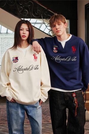 Layered Fake Two-Piece Badge Embroidered Henley Long Sleeve T-Shirt - Trendy Y2K Style for Effortless Layering