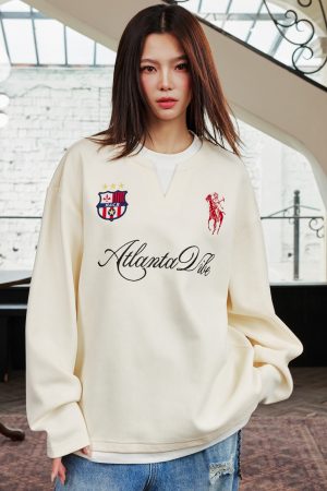 Layered Fake Two-Piece Badge Embroidered Henley Long Sleeve T-Shirt - Trendy Y2K Style for Effortless Layering