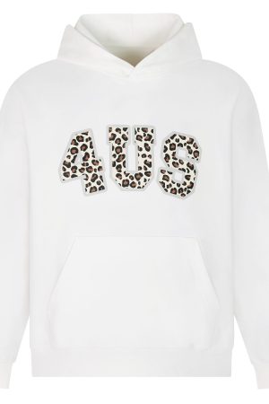 Leopard Print Letter Graphic Hoodie for Men and Women, Trendy Loose Fit for Autumn and Winter, Casual Streetwear Style