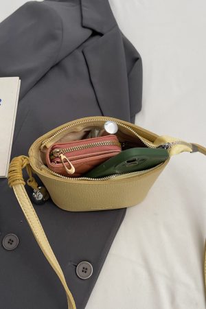 Light Luxury Zipper Bucket Bag for Women - 2025 High-End Crossbody Phone Bag - Summer Niche Style