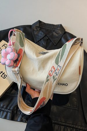 Lightweight Nylon Dumpling Bag for Women, 2025 Summer Korean Style Shoulder Crossbody Bag for Students and Commuters