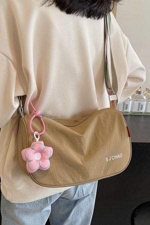 Lightweight Nylon Dumpling Bag for Women, 2025 Summer Korean Style Shoulder Crossbody Bag for Students and Commuters