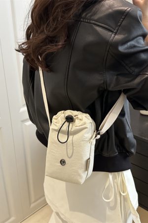 Lightweight Nylon Summer Bucket Bag for Women - 2025 Crossbody Style for Water Bottles, Cups, and Phones - Trendy and Functional