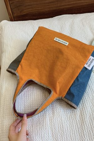 Lightweight Portable Nylon Tote Bag for Women - Large Capacity Foldable Handbag for Summer Outings and Commuting