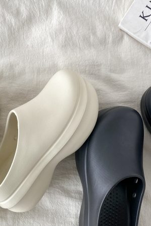 Lightweight Thick-Soled Half-Drag Clogs for Women, Non-Slip Height-Increasing Chef Shoes, Trendy Couple's Footwear