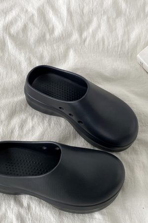 Lightweight Thick-Soled Half-Drag Clogs for Women, Non-Slip Height-Increasing Chef Shoes, Trendy Couple's Footwear