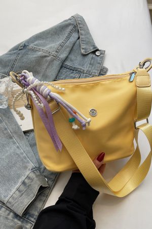 Lightweight Water-Resistant Nylon Bucket Bag - 2025 Spring/Summer Korean Style Dumpling Design, Trendy Women's Fashion Accessory