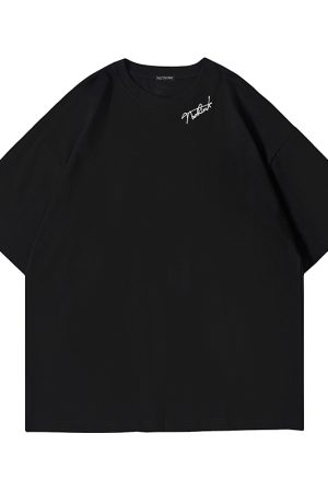 Loose Fashion Couple Outfit Short Sleeve T-Shirt for Men - Trendy Plus Size Summer Casual Wear