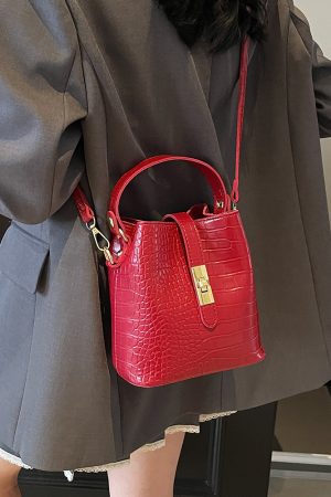 Luxury Lightweight Crocodile Pattern Bucket Bag - Summer 2025 Underarm Fashion Shoulder Bag