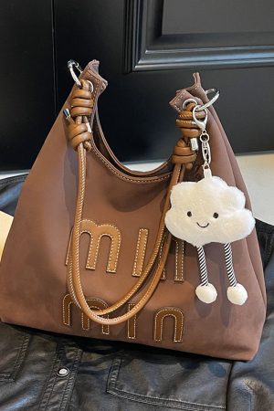 Matte Vintage Women's Large Capacity Shoulder Bag - Casual Tote for Work and Commuting - Spring Summer 2025 Fashion