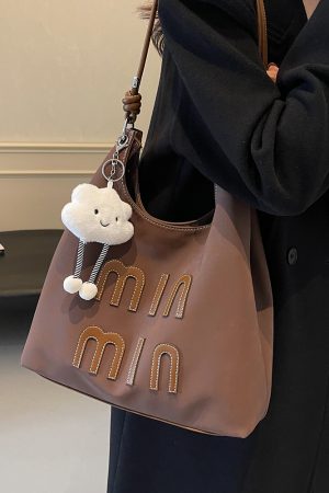 Matte Vintage Women's Large Capacity Shoulder Bag - Casual Tote for Work and Commuting - Spring Summer 2025 Fashion