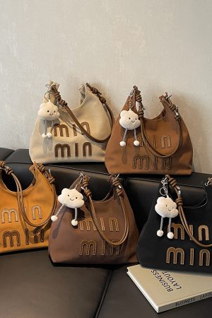 Matte Vintage Women's Large Capacity Shoulder Bag - Casual Tote for Work and Commuting - Spring Summer 2025 Fashion