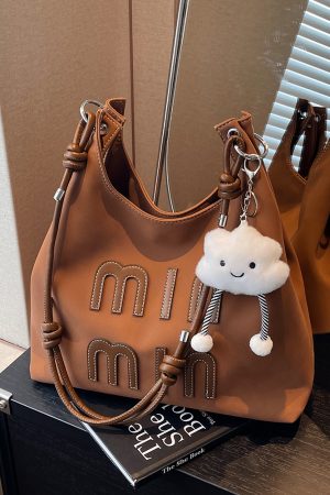 Matte Vintage Women's Large Capacity Shoulder Bag - Casual Tote for Work and Commuting - Spring Summer 2025 Fashion