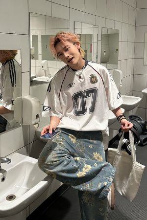 Men's American Retro Graffiti Printed Mesh Short-Sleeve T-Shirt - Summer Loose Half-Sleeve Jersey, Urban Style