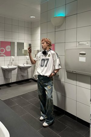 Men's American Retro Graffiti Printed Mesh Short-Sleeve T-Shirt - Summer Loose Half-Sleeve Jersey, Urban Style