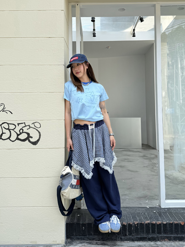 Men's and Women's Summer Plaid Sweatpants - Two-Piece Lace Splicing, Elastic Waist, Tapered Casual Pants, Y2K Style Men's and Women's Summer Plaid Sweatpants - Two-Piece Lace Splicing, Elastic Waist, Tapered Casual Pants, Y2K Style