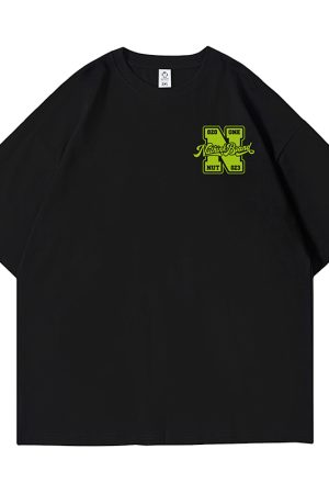 Men's Oversized Short-Sleeve T-Shirt in American Street Style, Plus Size, Summer Fashion, Casual Urban Look