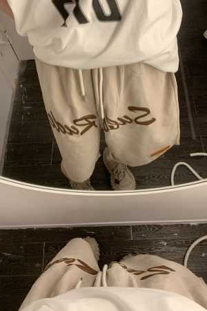 Men's Trendy Loose Casual Sports Shorts with Letter Print, Elastic Waist, Five-Point Design for Street Hip-Hop Style