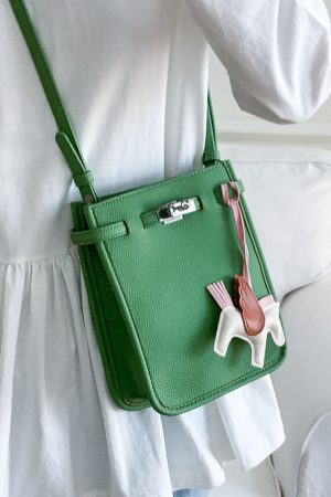 Minimalist Crossbody Mobile Phone Bag for Women - 2025 Summer Small Square Handheld Textured Fashion Accessory