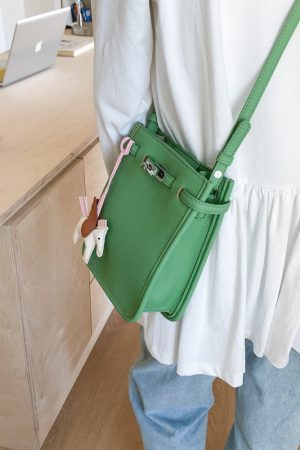 Minimalist Crossbody Mobile Phone Bag for Women - 2025 Summer Small Square Handheld Textured Fashion Accessory