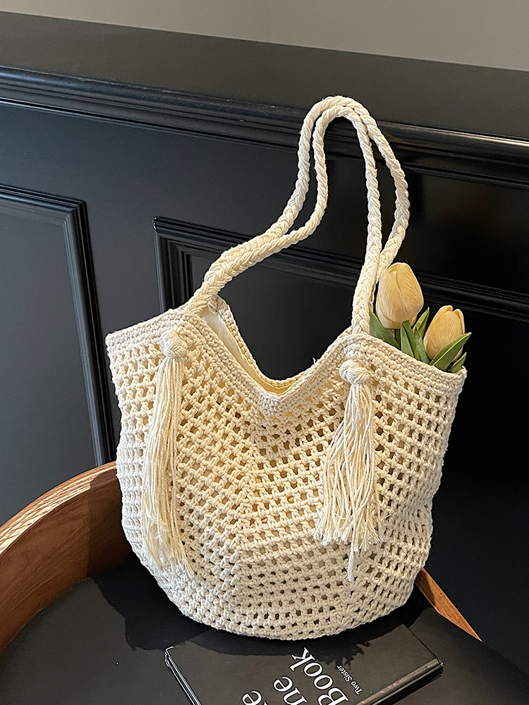Minimalist Hollow Large-Capacity Tote Bag - Fashionable Summer Beach Vacation Bag 2025 Minimalist Hollow Large-Capacity Tote Bag - Fashionable Summer Beach Vacation Bag 2025
