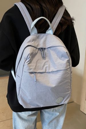 Minimalist Korean-Style Women's Backpack 2025 - Ultra-Light Nylon Fabric Student Book Bag for Travel & Daily Use