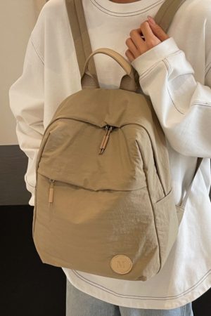 Minimalist Korean-Style Women's Backpack 2025 - Ultra-Light Nylon Fabric Student Book Bag for Travel & Daily Use