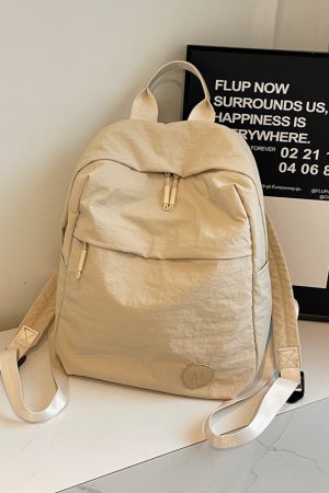 Minimalist Korean-Style Women's Backpack 2025 - Ultra-Light Nylon Fabric Student Book Bag for Travel & Daily Use