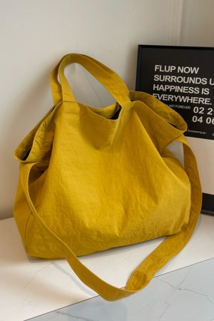 Minimalist Large Capacity Women's Canvas Tote Bag - Versatile Crossbody Design for Lazy Style and Everyday Use