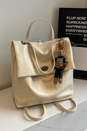 Minimalist Lightweight Backpack for Women - Large Capacity Commuting Tote Bucket Bag for College - Autumn 2025 Fashion