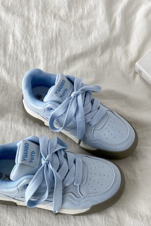 Mint Green Thick-Soled Board Shoes for Women - Versatile Casual Sports Sneakers for Spring 2025, Trendy & Comfortable