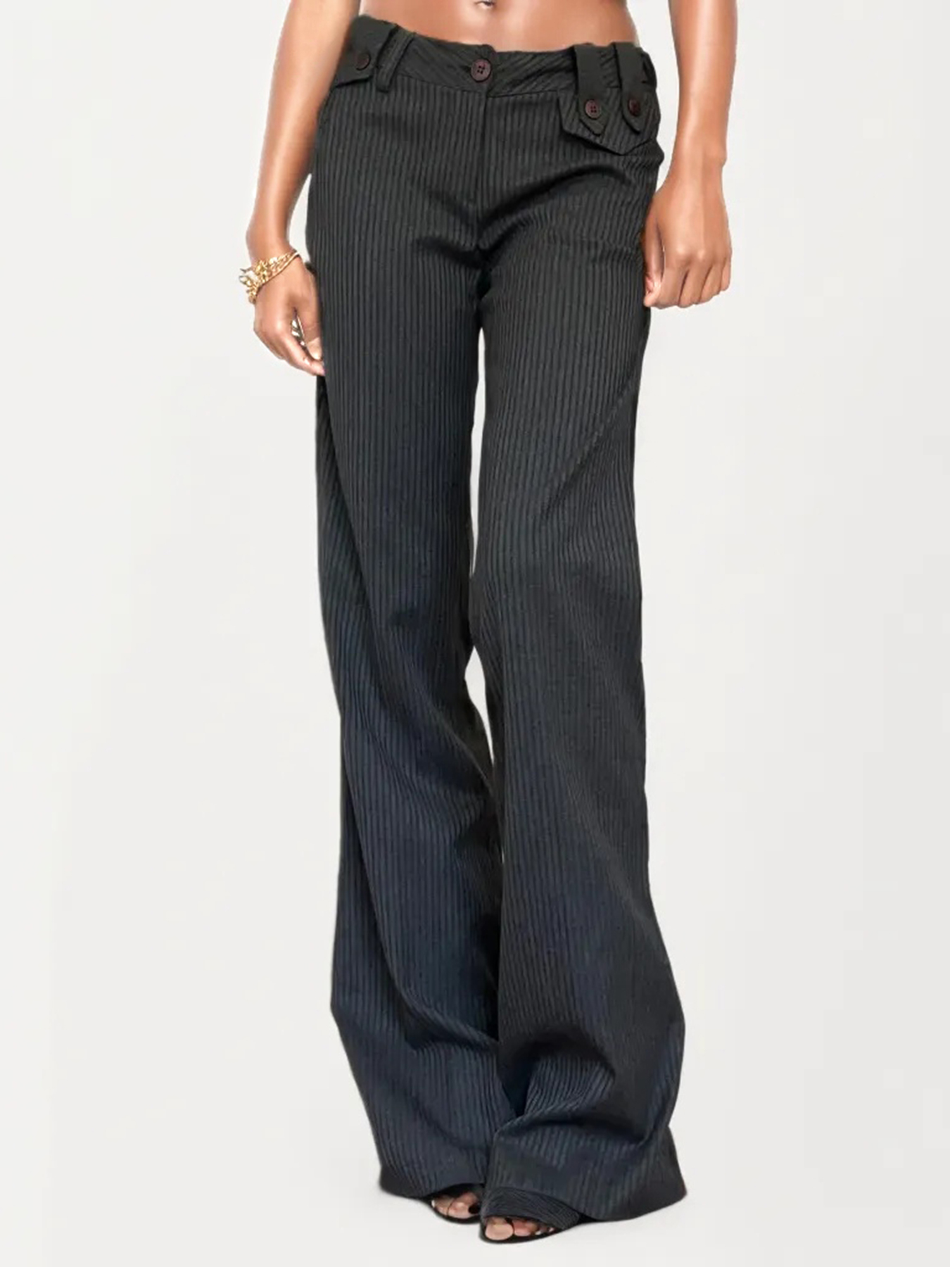 Modern Vintage Retro Low-Waist Striped Suit Pants for Women, Casual Straight-Leg Trousers, 90s Inspired Fashion Modern Vintage Retro Low-Waist Striped Suit Pants for Women, Casual Straight-Leg Trousers, 90s Inspired Fashion