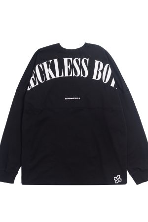 Multicolor Retro Print Loose Long Sleeve T-shirt for Boys - 90s Inspired Streetwear Style