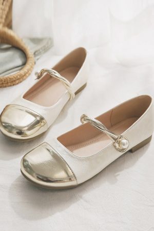 National Style Sheepskin Mary Jane Shoes for Women â€“ Shallow Mouth Fairy Flat Shoes, Perfect for Summer Skirt Outfits