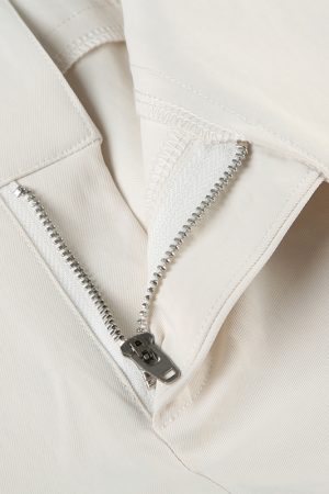 Off-White Wide-Leg Casual Pants for Women, Unique Button Design, Loose Fit, Slimming Long Trousers, Versatile Everyday Style