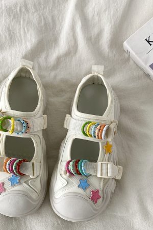 Open-Toe Sports Sandals for Women - 2025 Summer Breathable Ugly-Cute Dad Shoes in White, Trendy Casual Footwear