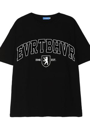 Oversized Gray Retro T-Shirt for Women - Short Sleeve Vintage Y2K American Style Top