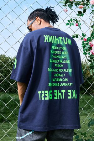 Oversized Hip-Hop Dopamine Letter Short Sleeve T-Shirt - Unisex American Streetwear, 2025 Trend, Casual Urban Style