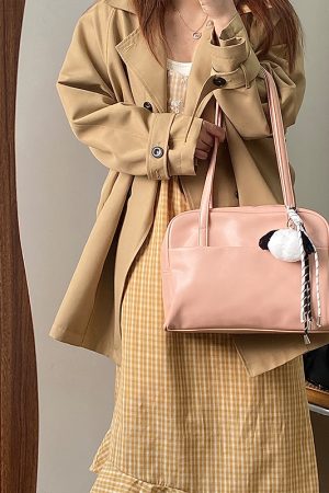Pastel Color Women's Tote Bag - Large Capacity Shoulder Bag for Spring/Summer 2025 - Trendy Niche Design