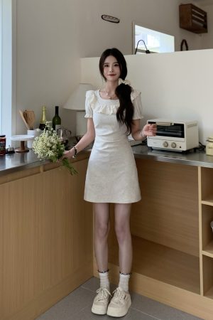 Petite Pear-Shaped French Half-Sleeve Dress - 2025 New Summer Style with Long Skirt for Effortless Elegance