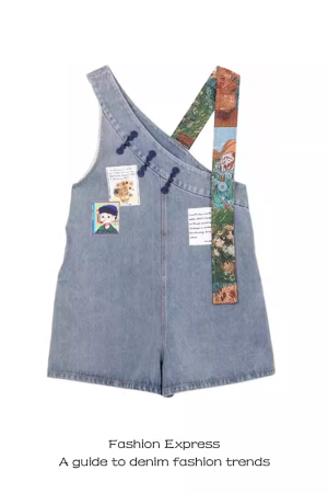 Petite Women's Loose Wide-Leg Denim Overalls with Rabbit Ears - Trendy Autumn Winter Fashion for a Slimming Fit