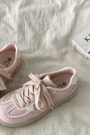 Pink Niche Design Training Board Shoes for Women - Casual Sports Shoes for Spring and Autumn 2025, Trendy Little White Sneakers