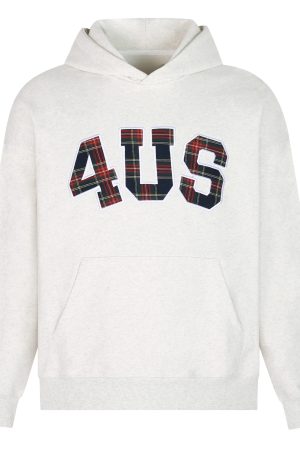 Plaid Embroidery Hoodie for Men and Women - Loose Fit, National Trend, Autumn Winter Fashion, Couples Style