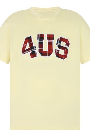 Plaid Patch Embroidery Loose Fit T-Shirt for Couples - Spring Summer National Trend Short Sleeve Top