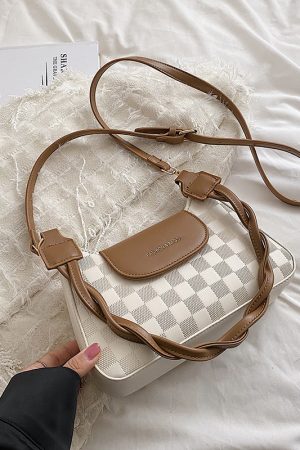 Plaid Retro Niche Shoulder Bag - Spring Summer 2025 Small Square Crossbody Bag for Women - Versatile Y2K Fashion Accessory