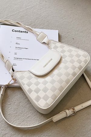 Plaid Retro Niche Shoulder Bag - Spring Summer 2025 Small Square Crossbody Bag for Women - Versatile Y2K Fashion Accessory