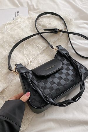 Plaid Retro Niche Shoulder Bag - Spring Summer 2025 Small Square Crossbody Bag for Women - Versatile Y2K Fashion Accessory