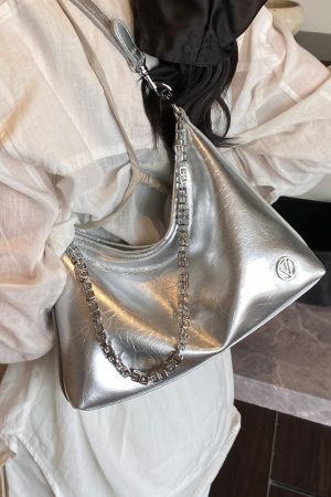 Pleated Crackle Texture Underarm Bag - Simple Versatile Large Capacity Shoulder Bag for Spring 2025 Fashion